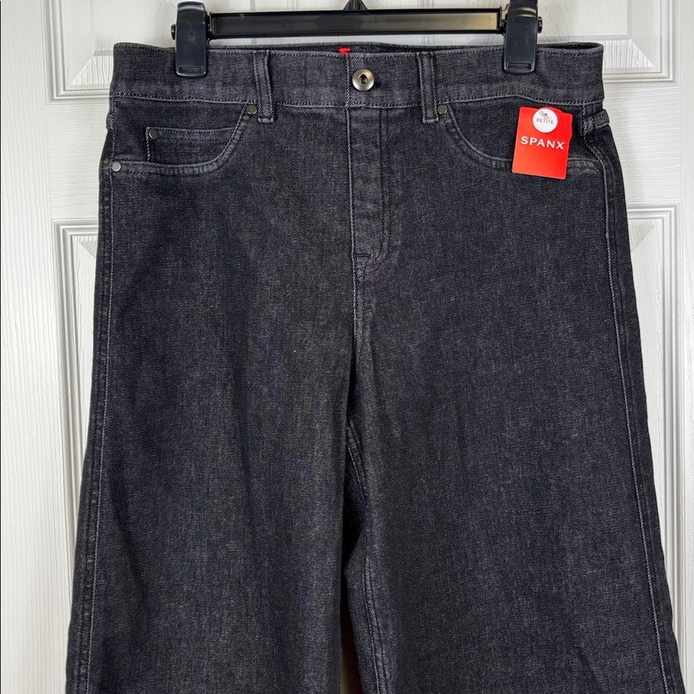 NWT Spanx wide leg charcoal jeans sz xl petite - Picture 6 of 11